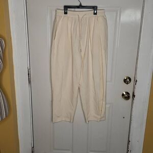 Coof andy cotton blend cream lightweight loose fit pants men'sm